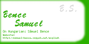 bence samuel business card